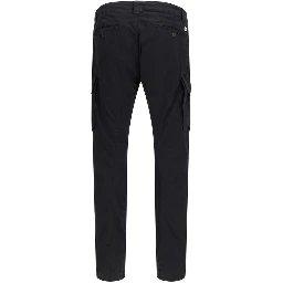Black Cotton Cargo Pants
