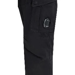 Black Cotton Cargo Pants