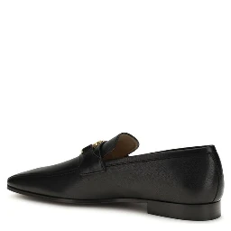 Black Goatskin Slip-On Loafers