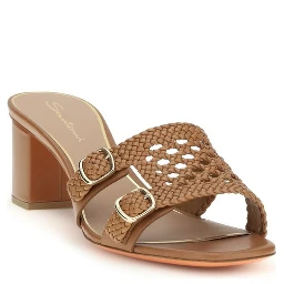 Beige Calf Leather Bos Taurus Platform Sandals