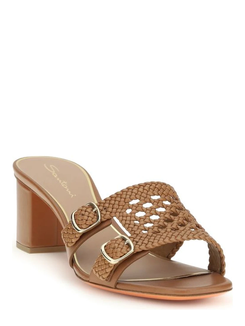 Beige Calf Leather Bos Taurus Platform Sandals