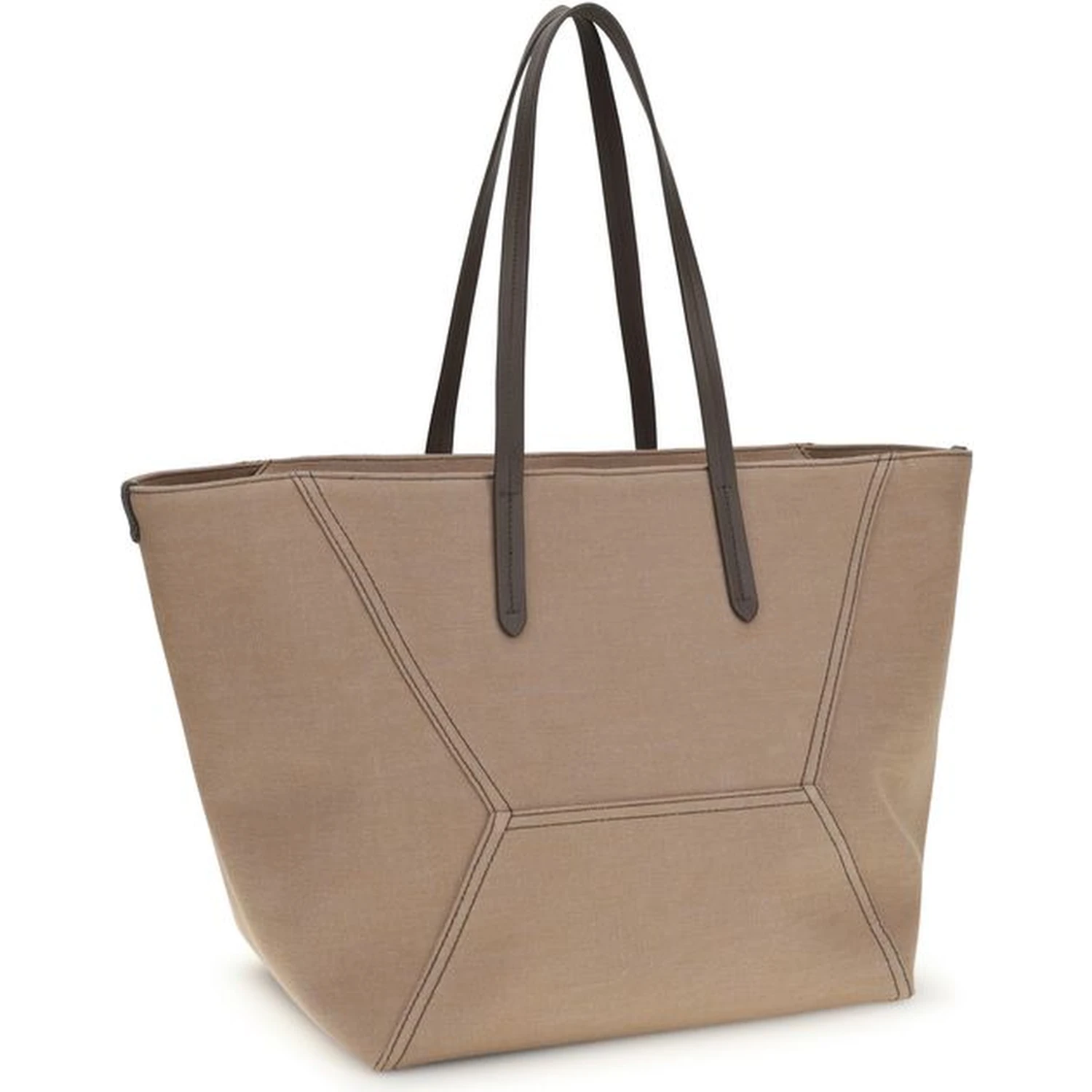 Beige Cotton Shoulder Bag