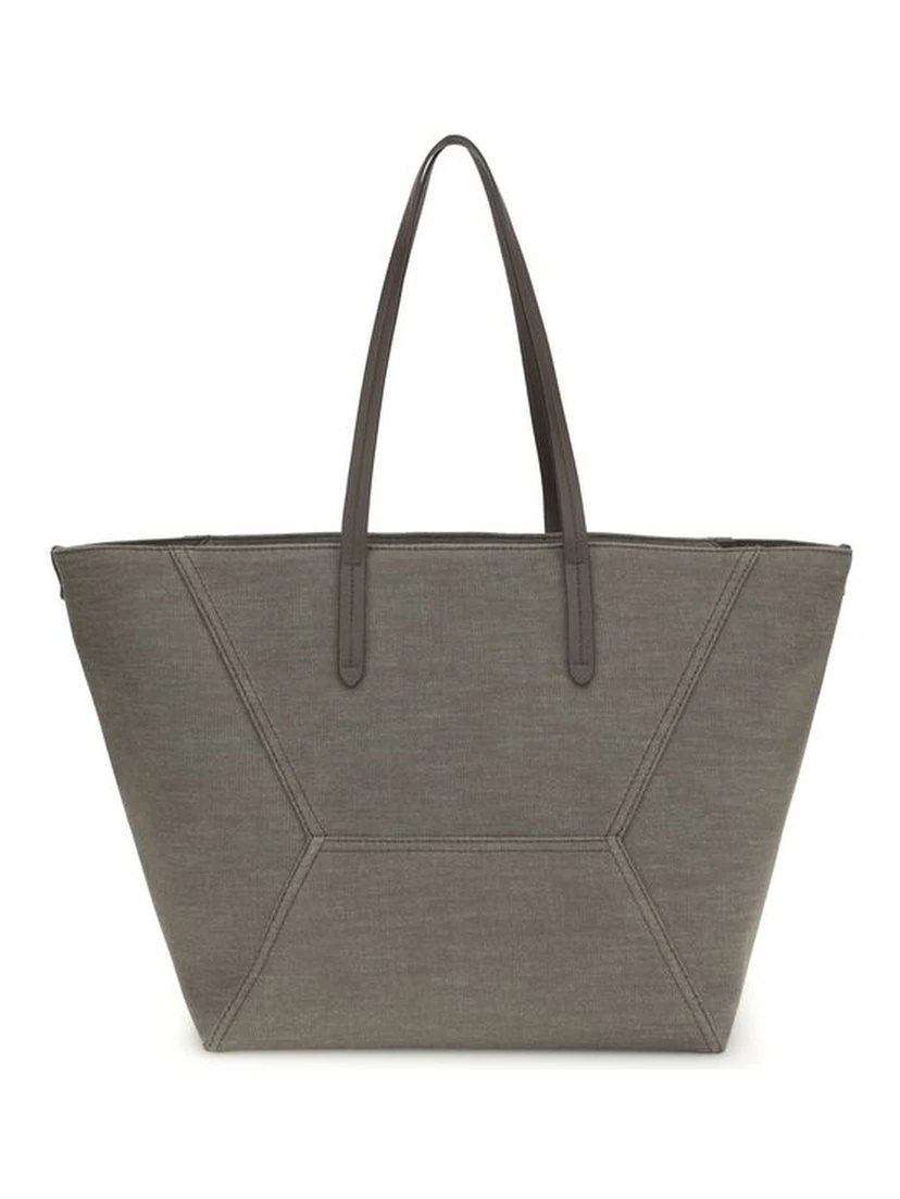 Brown Cotton Shoulder Bag