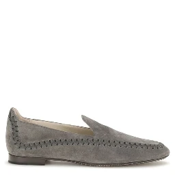 Gray Calf Leather Bos Taurus Slip-On Loafers