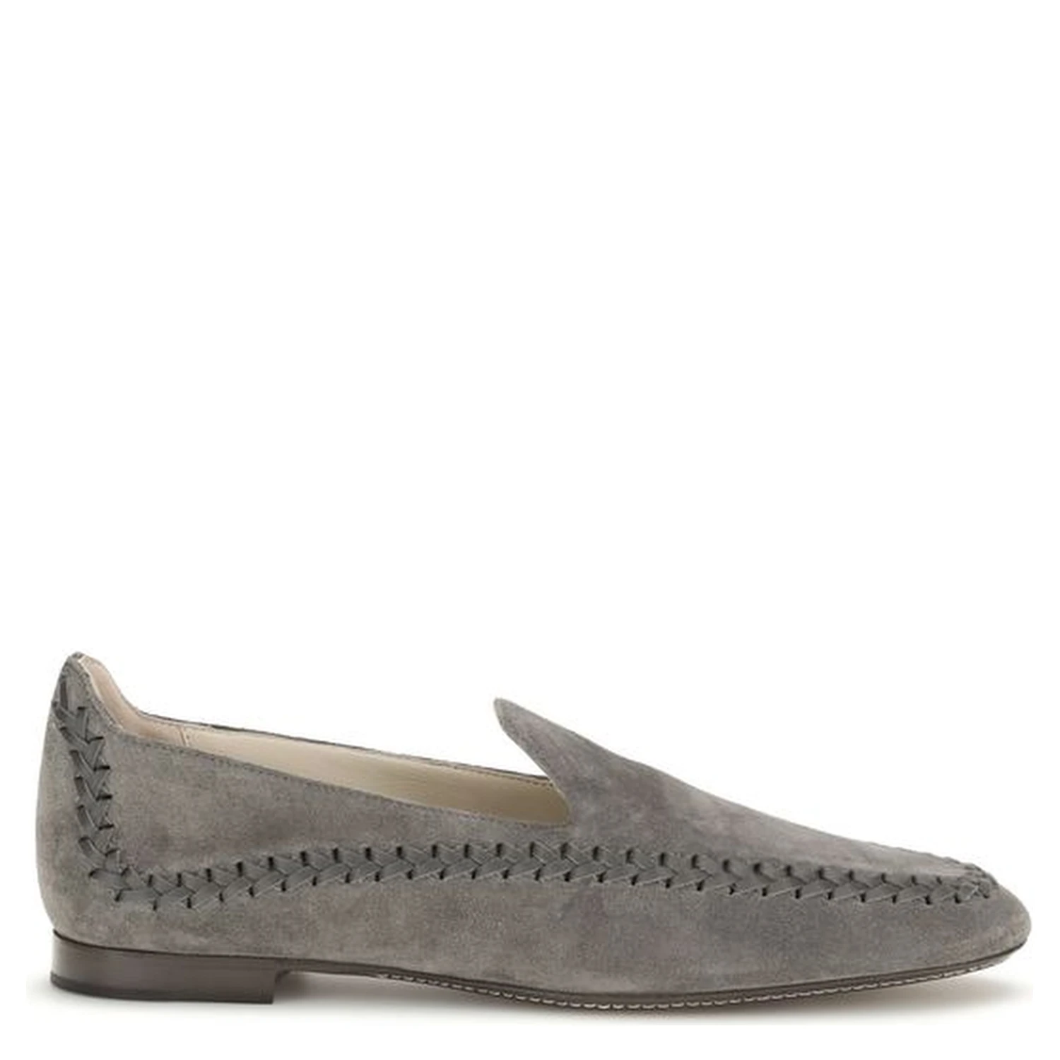 Gray Calf Leather Bos Taurus Slip-On Loafers