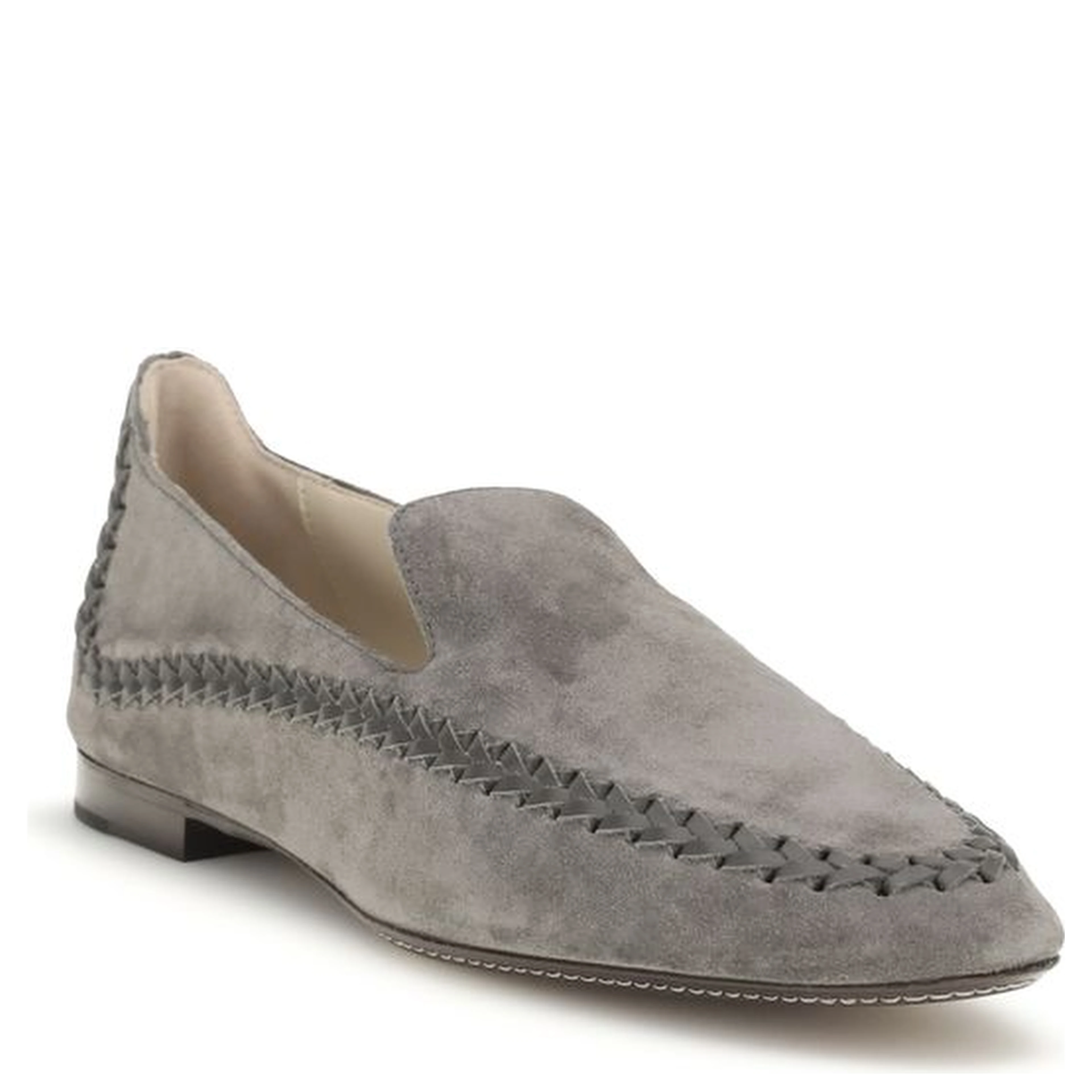 Gray Calf Leather Bos Taurus Slip-On Loafers