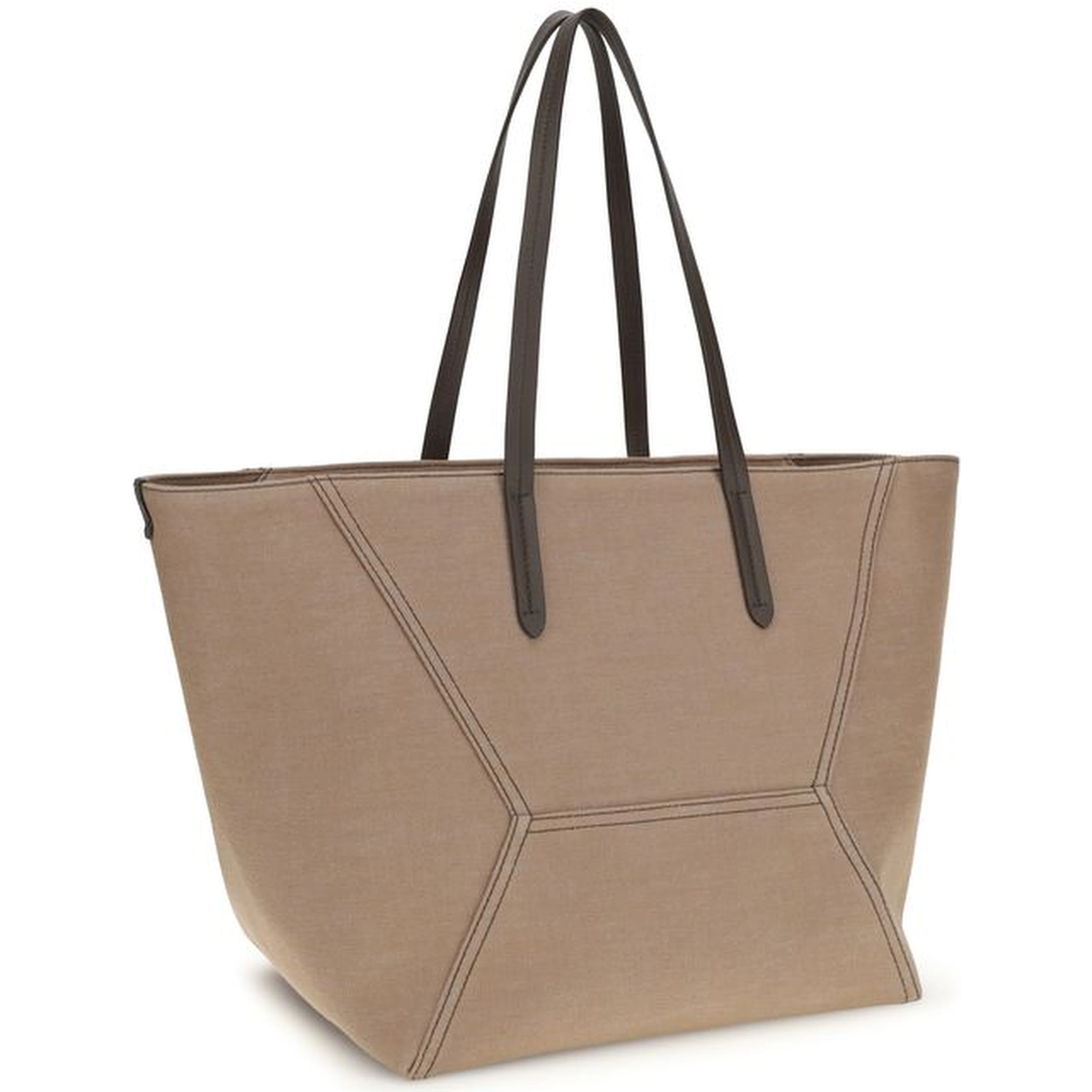 Beige Cotton Shoulder Bag