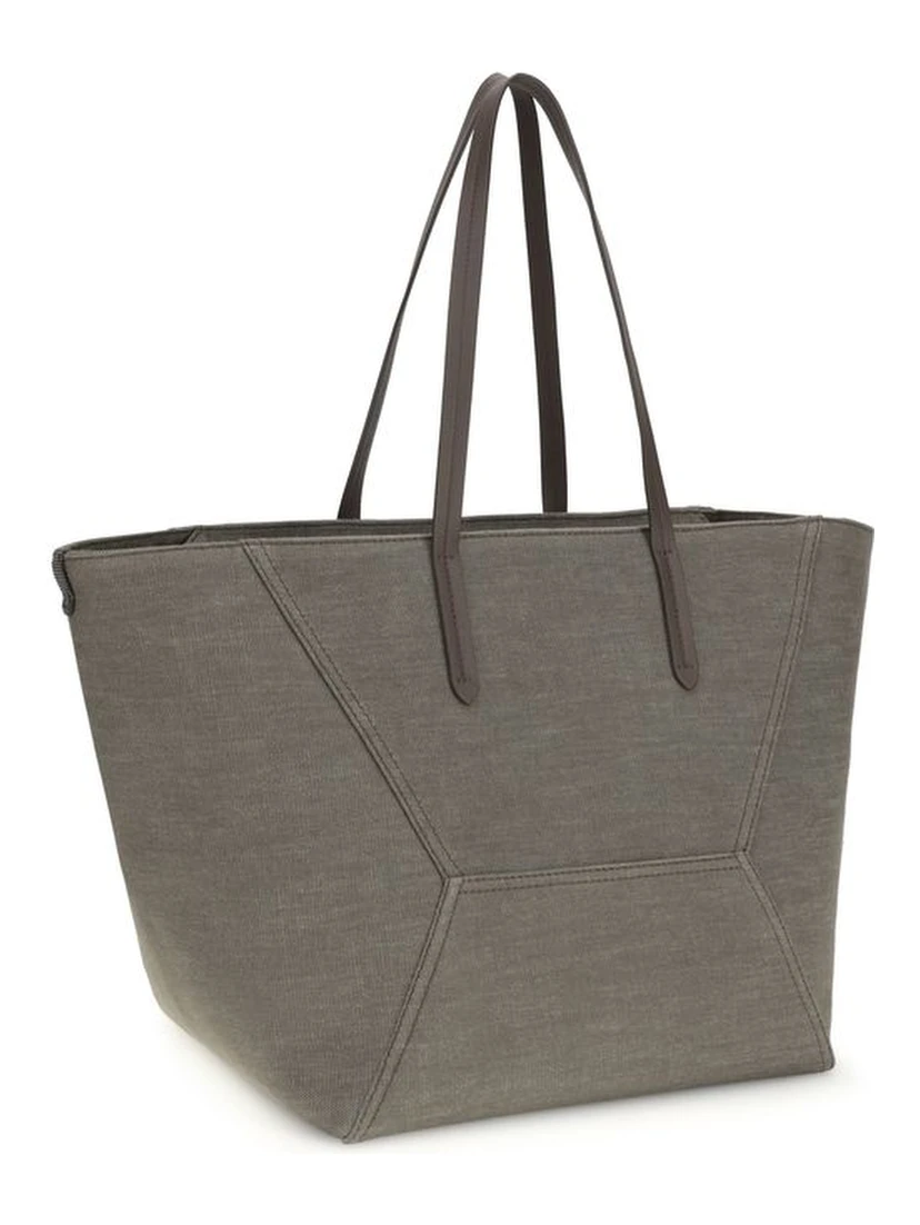 Brown Cotton Shoulder Bag