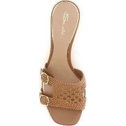 Beige Calf Leather Bos Taurus Platform Sandals