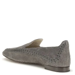 Gray Calf Leather Bos Taurus Slip-On Loafers