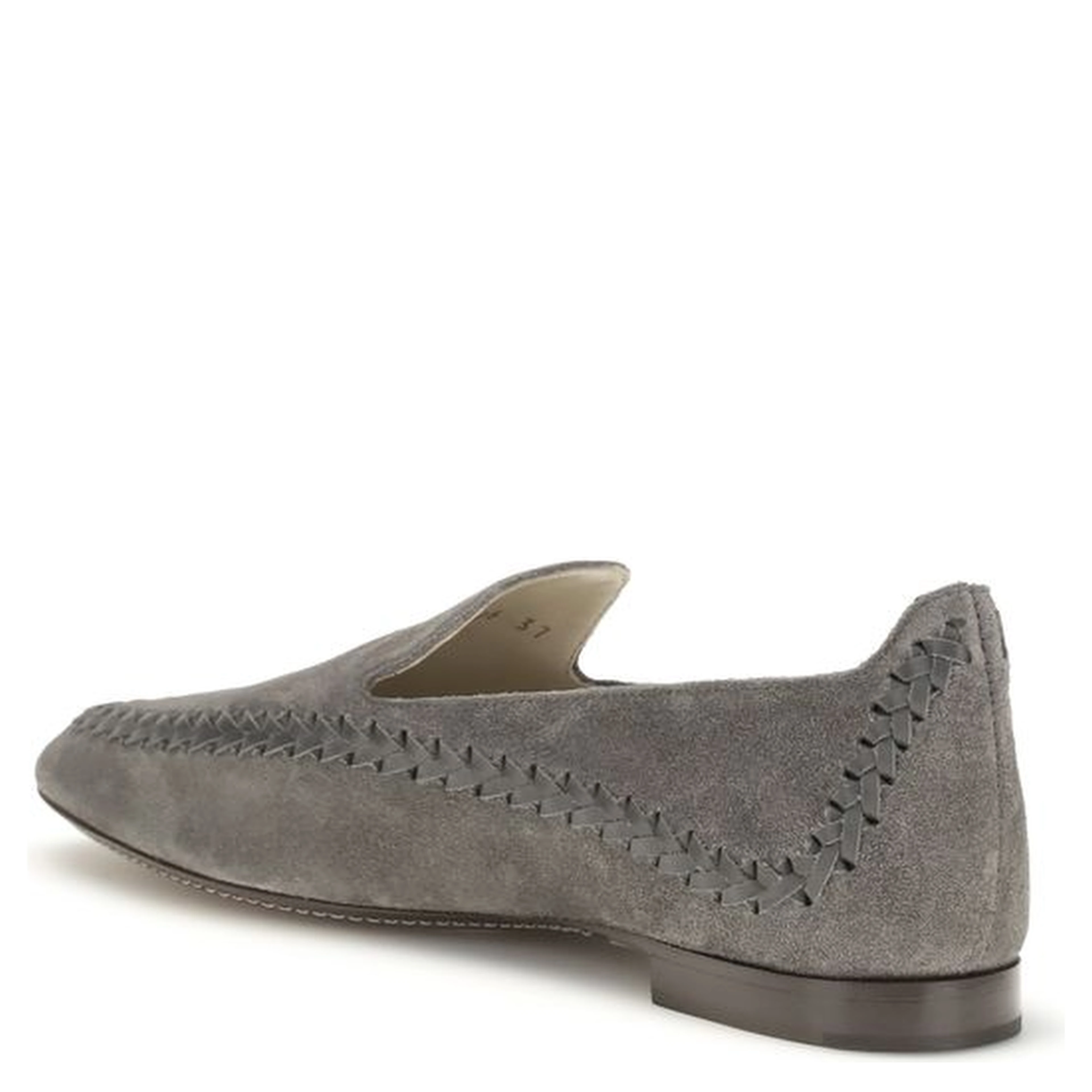 Gray Calf Leather Bos Taurus Slip-On Loafers