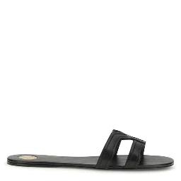 Black Calf Leather Bos Taurus Sandals