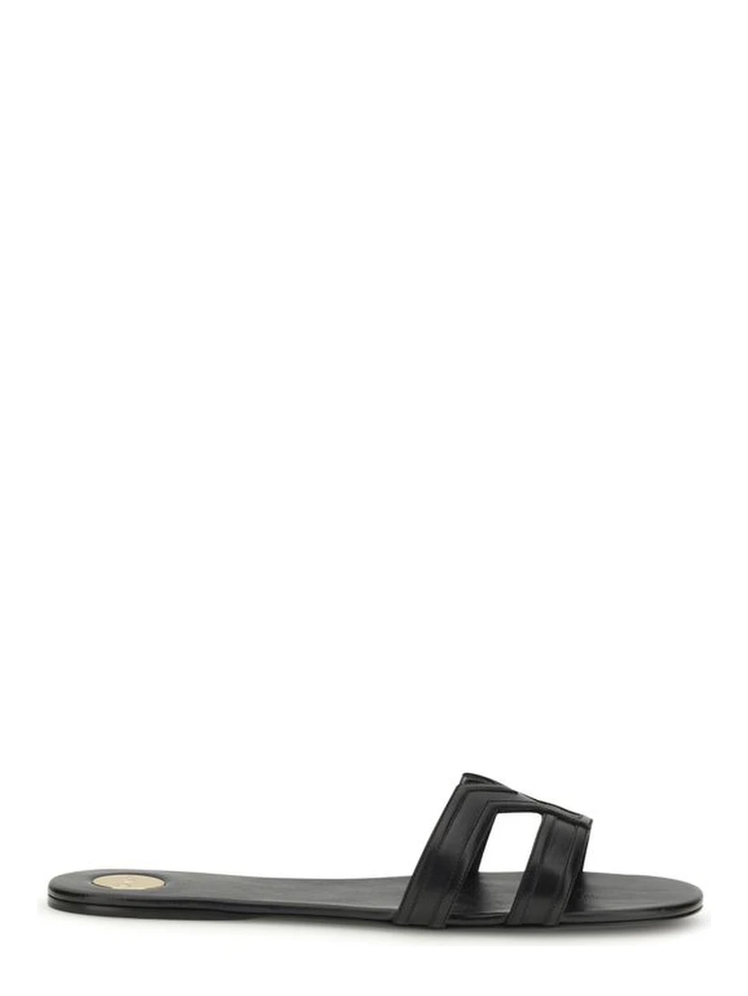 Black Calf Leather Bos Taurus Sandals