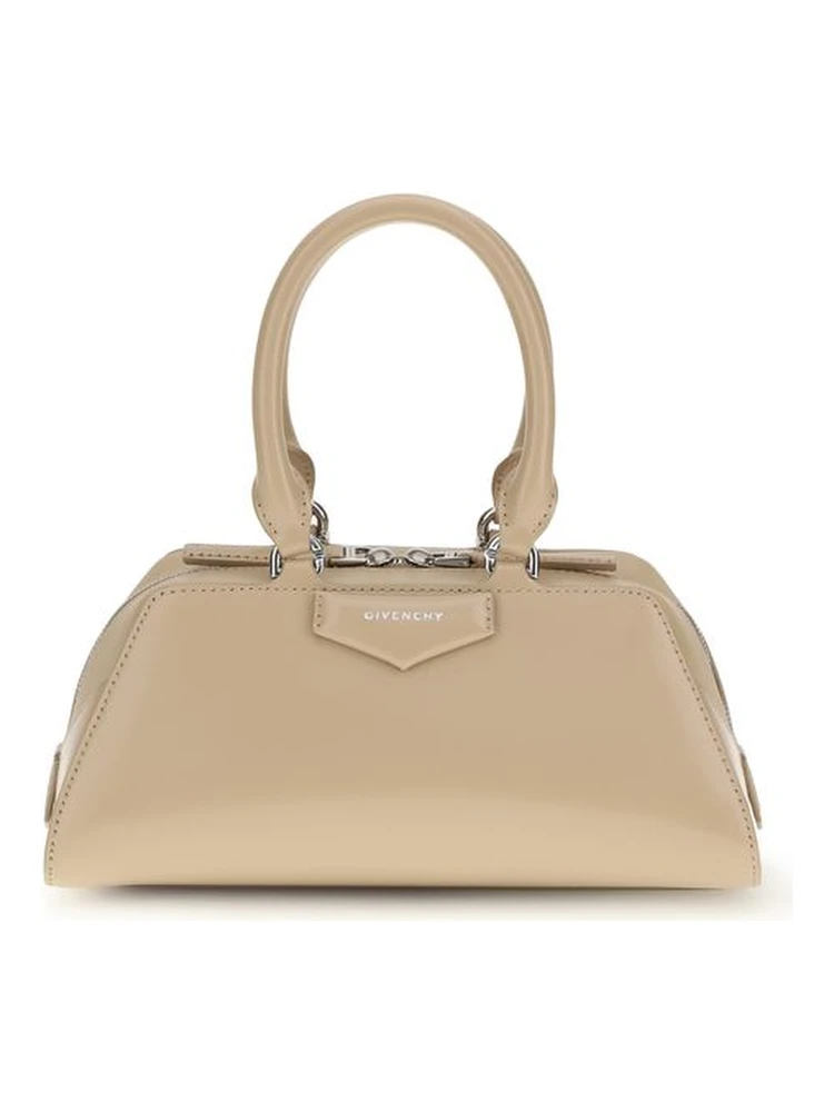 Beige Calf Leather Bos Taurus Shoulder Bag