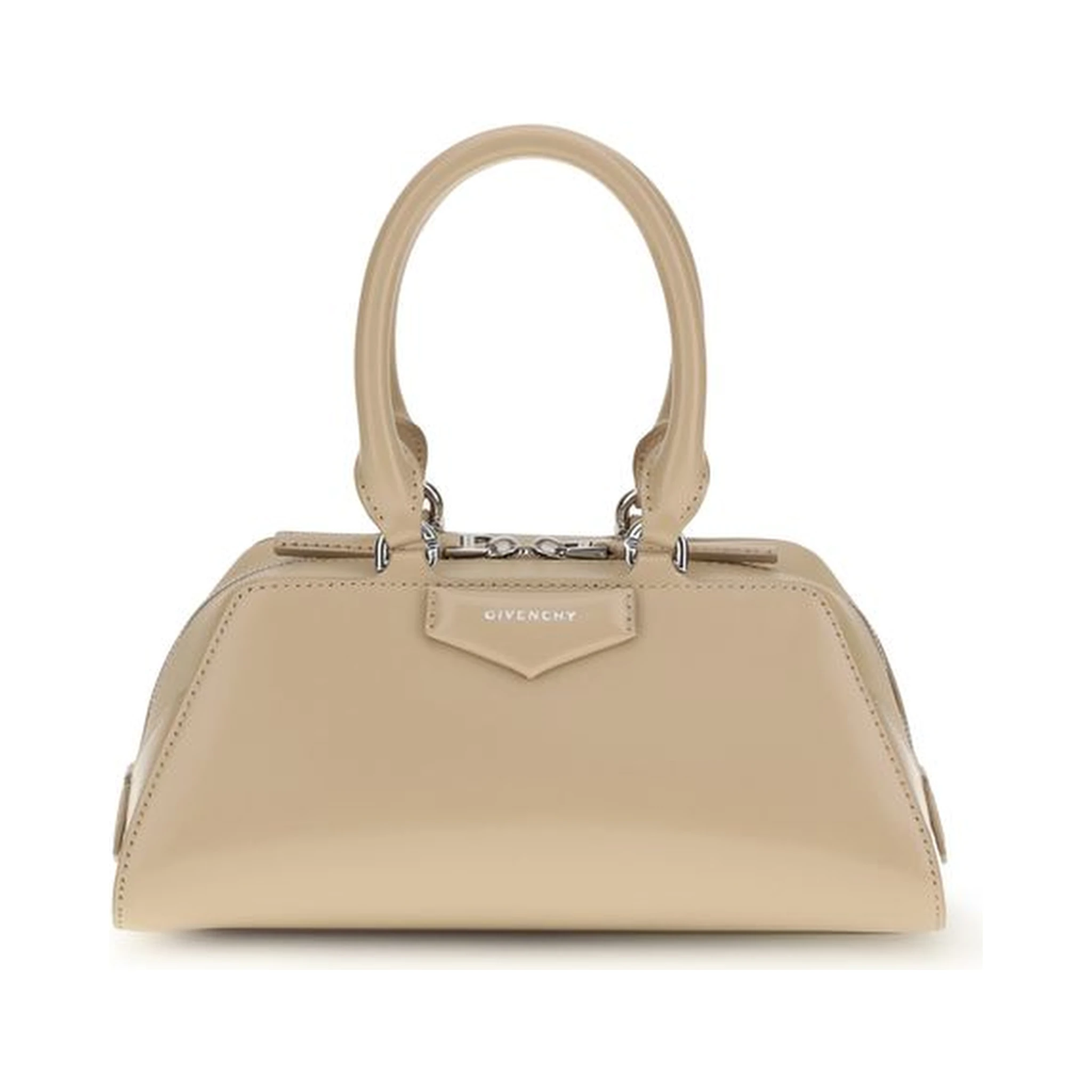 Beige Calf Leather Bos Taurus Shoulder Bag