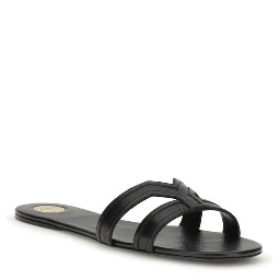Black Calf Leather Bos Taurus Sandals