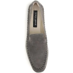 Gray Calf Leather Bos Taurus Slip-On Loafers