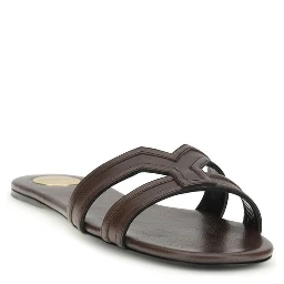 Brown Calf Leather Bos Taurus Sandals