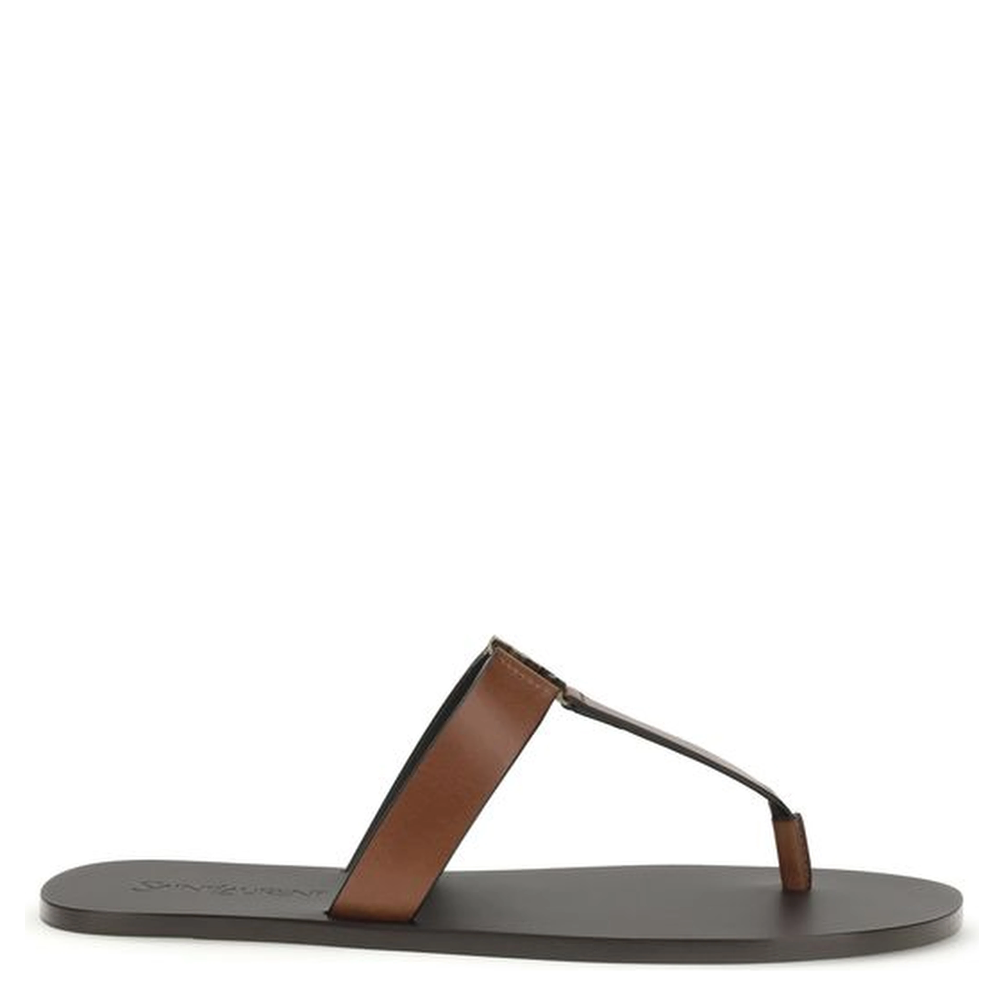 Brown Calf Leather Bos Taurus Flip-Flop Sandals