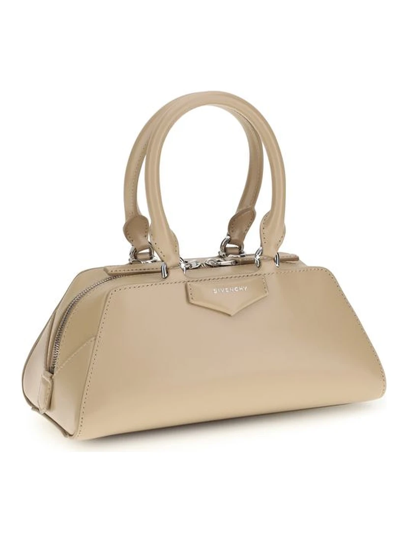 Beige Calf Leather Bos Taurus Shoulder Bag