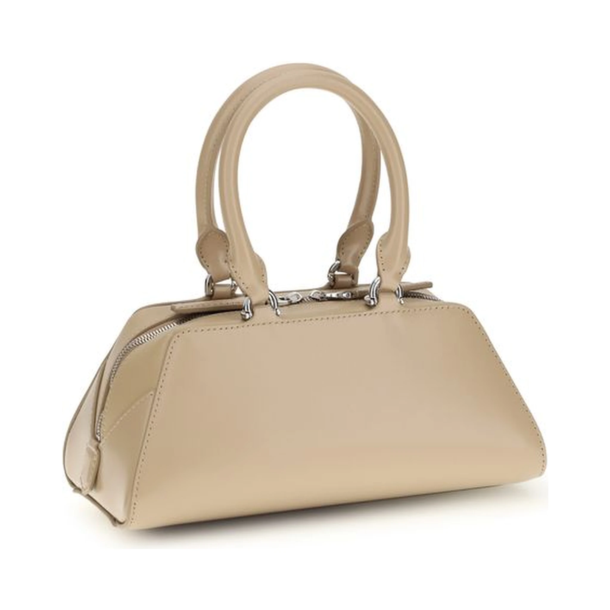 Beige Calf Leather Bos Taurus Shoulder Bag