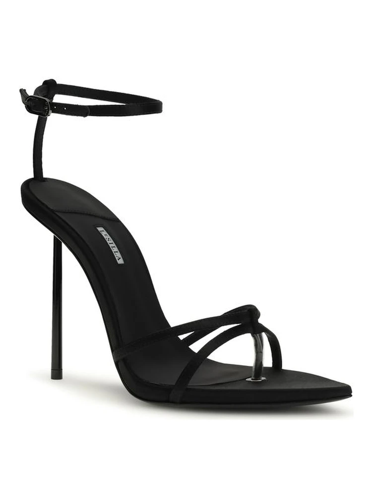 Black Silk Stiletto Heel Sandals alternative
