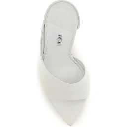 White Calf Leather Bos Taurus Stiletto Heel Sandals