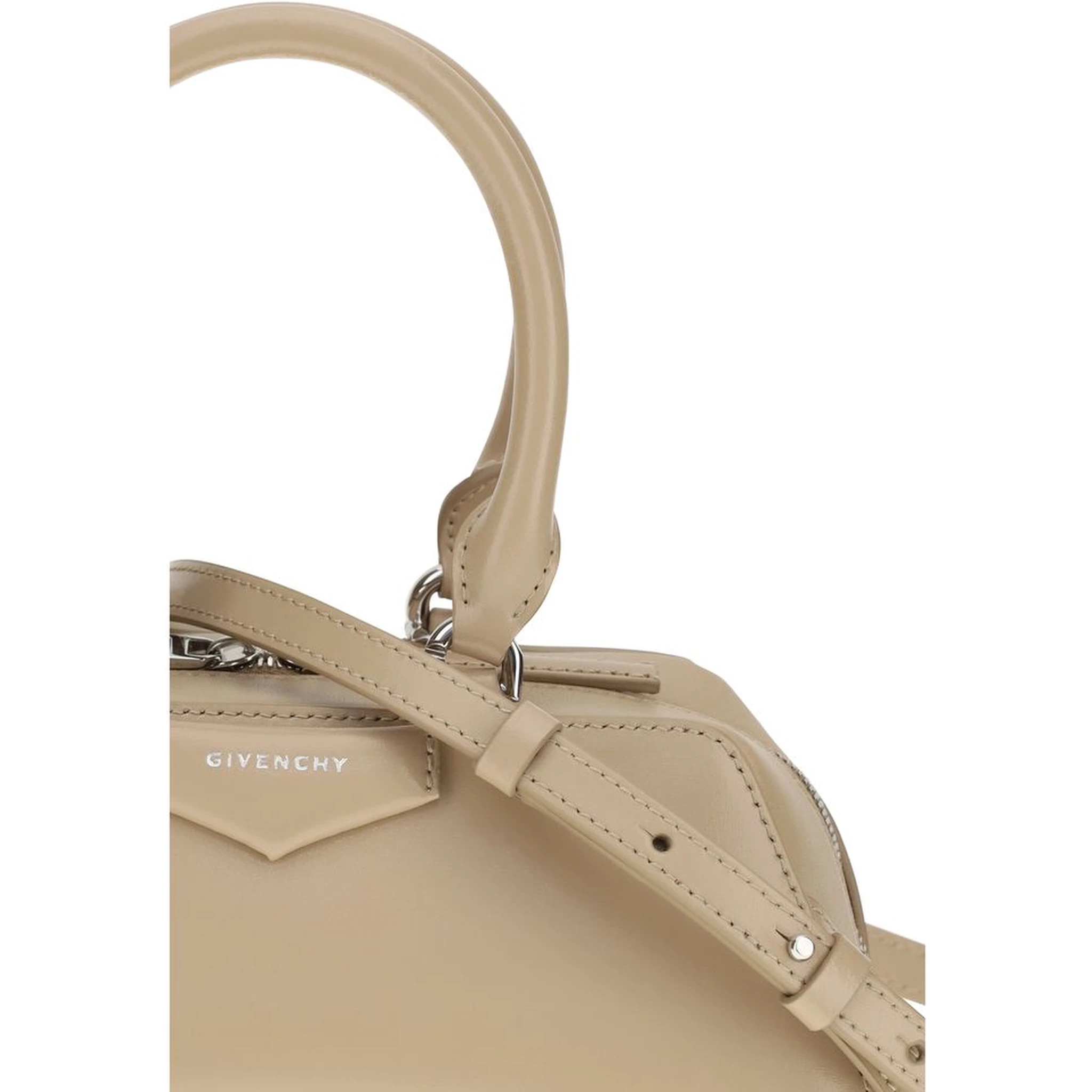 Beige Calf Leather Bos Taurus Shoulder Bag