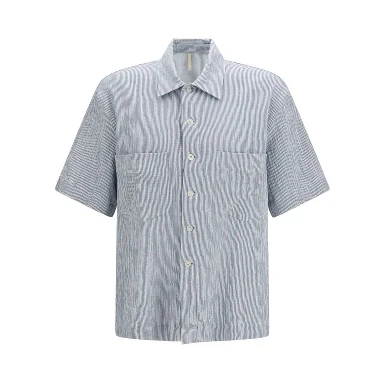 Blue Cotton Shortsleeve Shirt