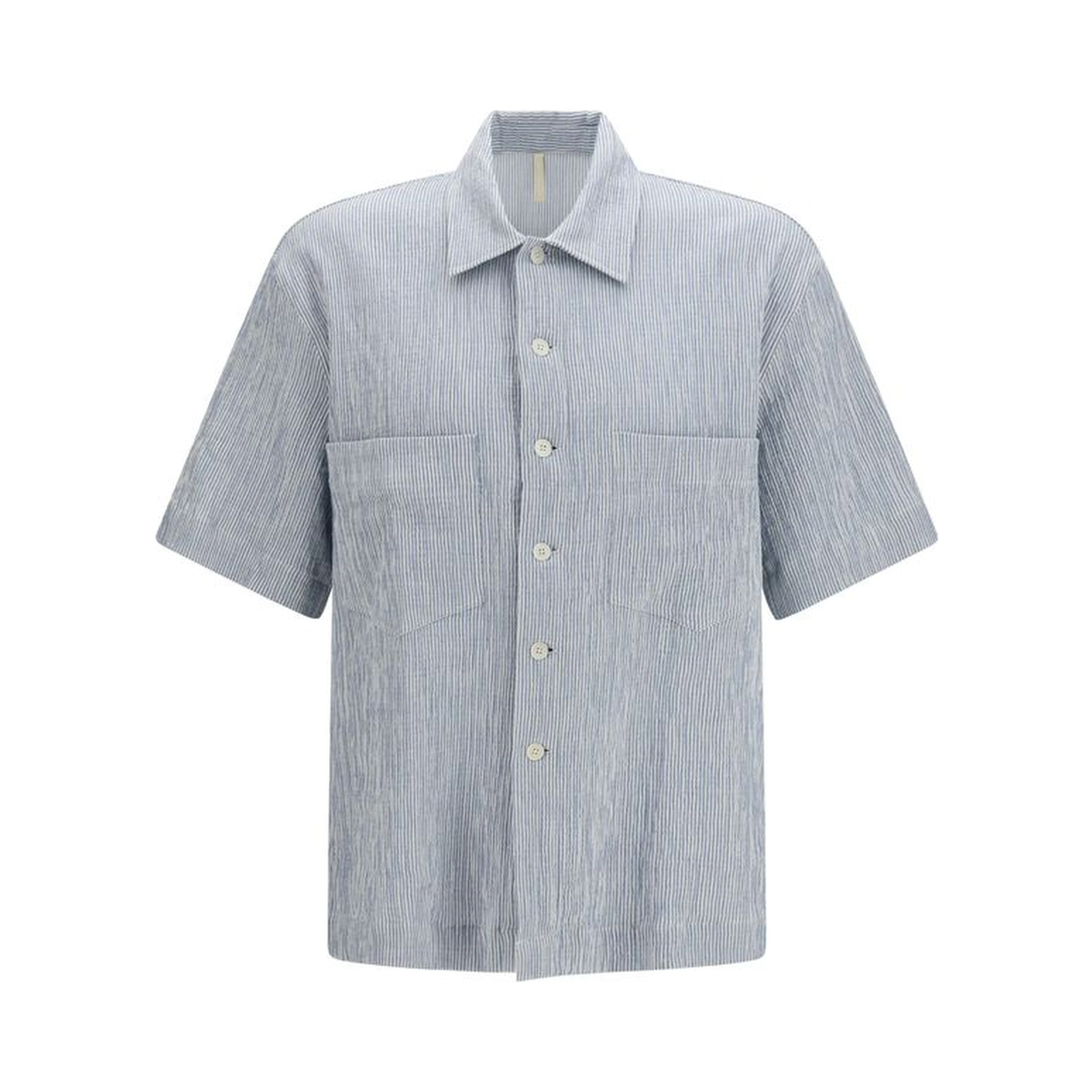 Blue Cotton Shortsleeve Shirt