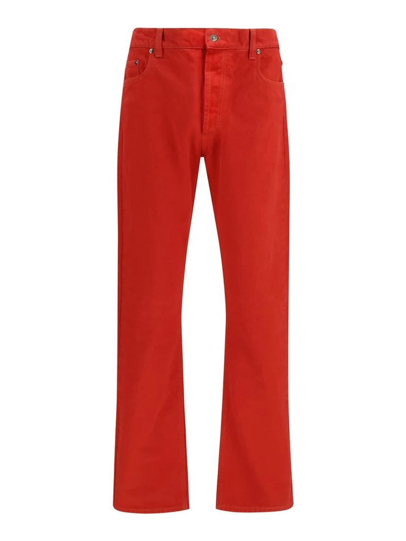 Multicolor Cotton Straight-Leg Jeans