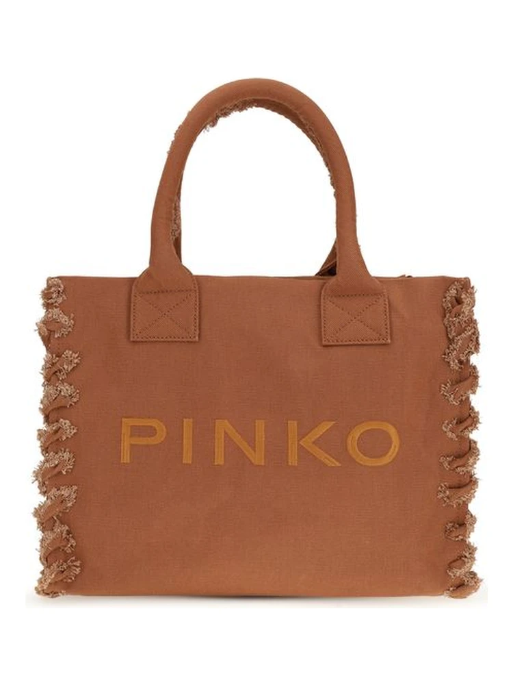 Brown Cotton Shoulder Bag