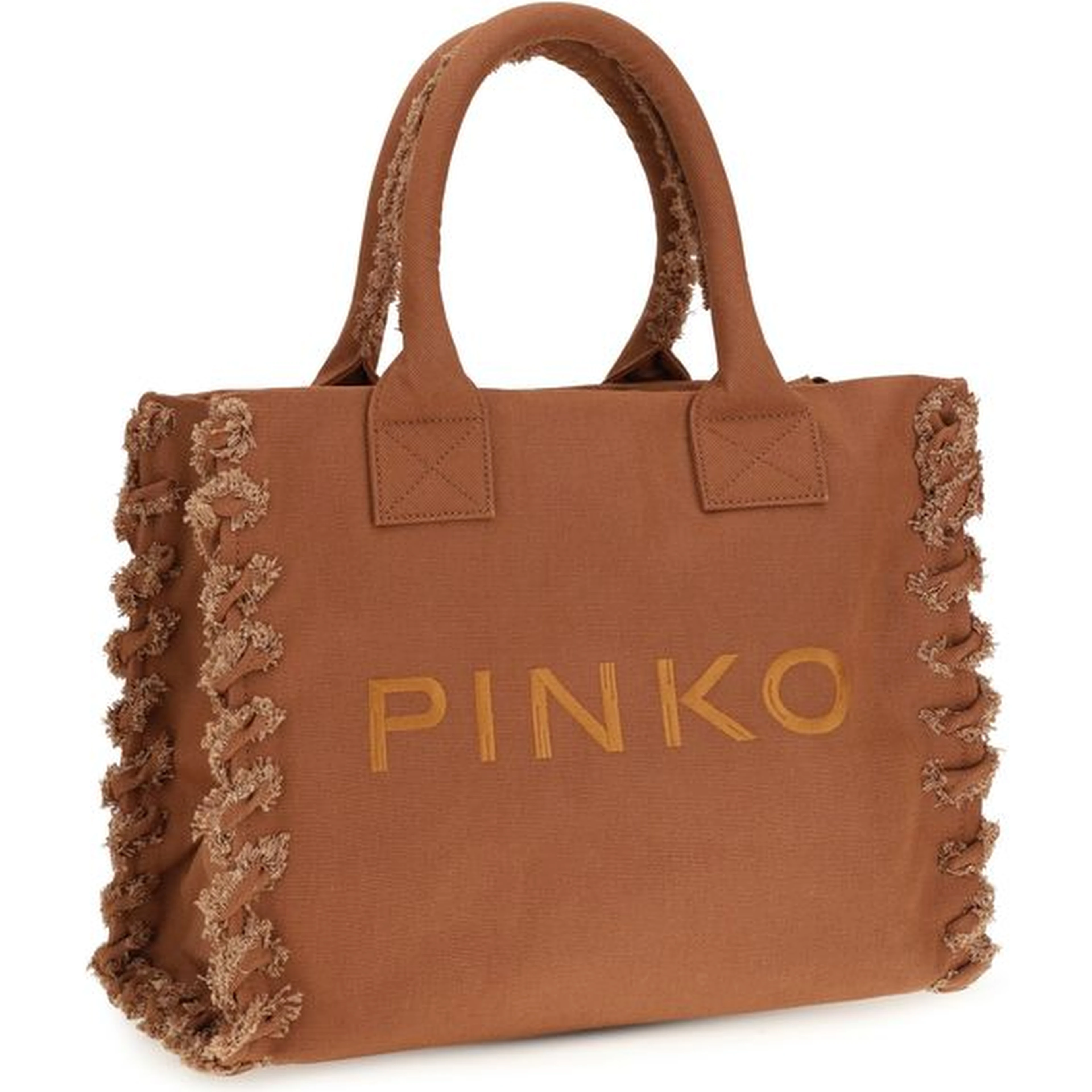 Brown Cotton Shoulder Bag