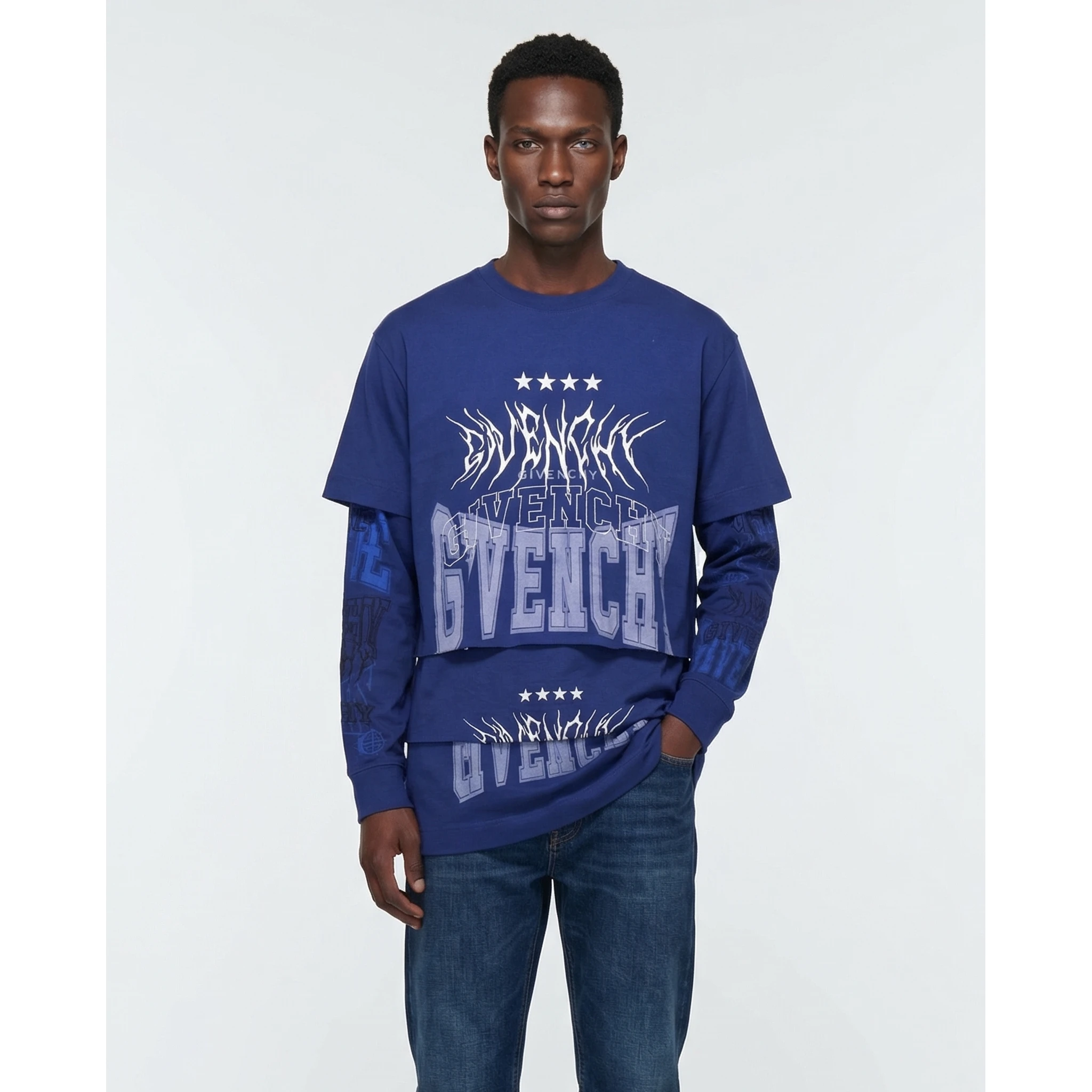 تيشيرت قطني أزرق