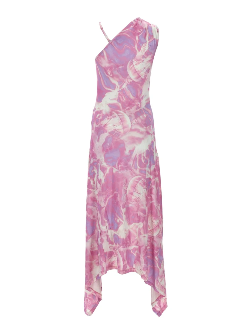 ABITO LUNGO SMANICATO CON STAMPA