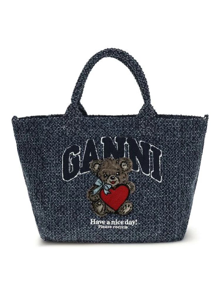 Blue Cotton Shoulder Bag