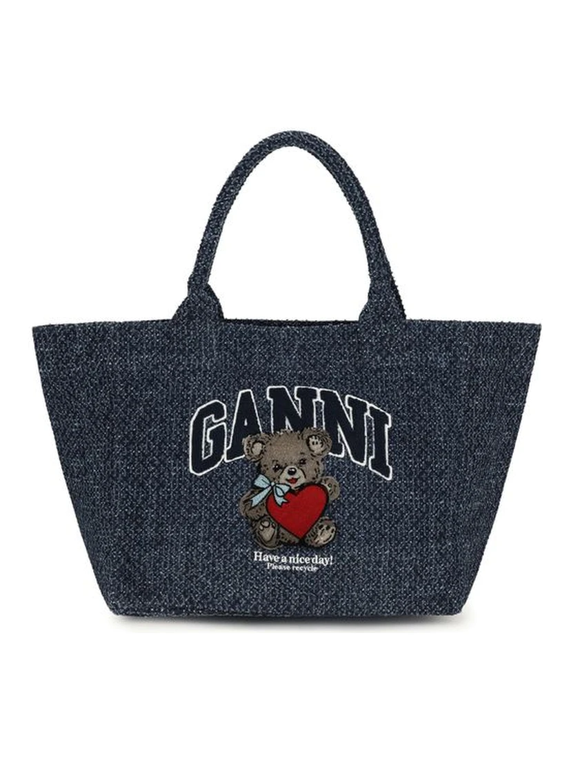 Blue Cotton Shoulder Bag
