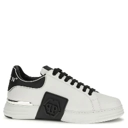 White Calf Leather Bos Taurus Low Top Sneakers
