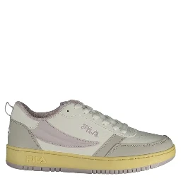 White Polyester Athletic Sneakers