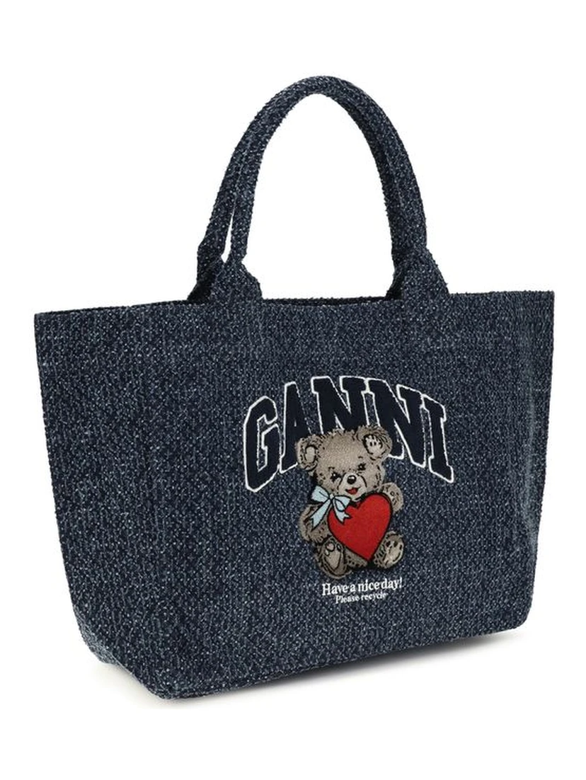 Blue Cotton Shoulder Bag
