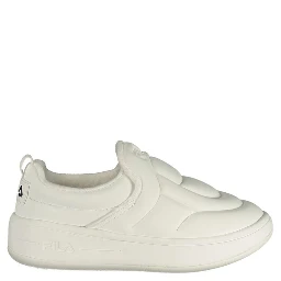 White Polyester Athletic Sneakers