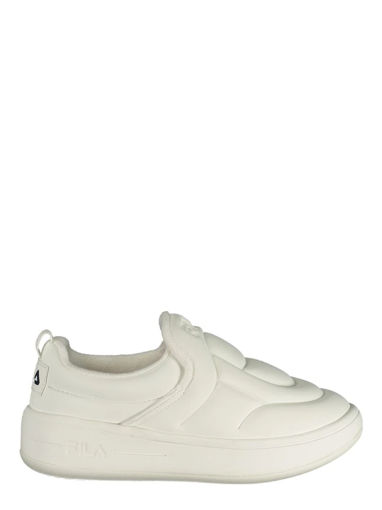 White Polyester Athletic Sneakers