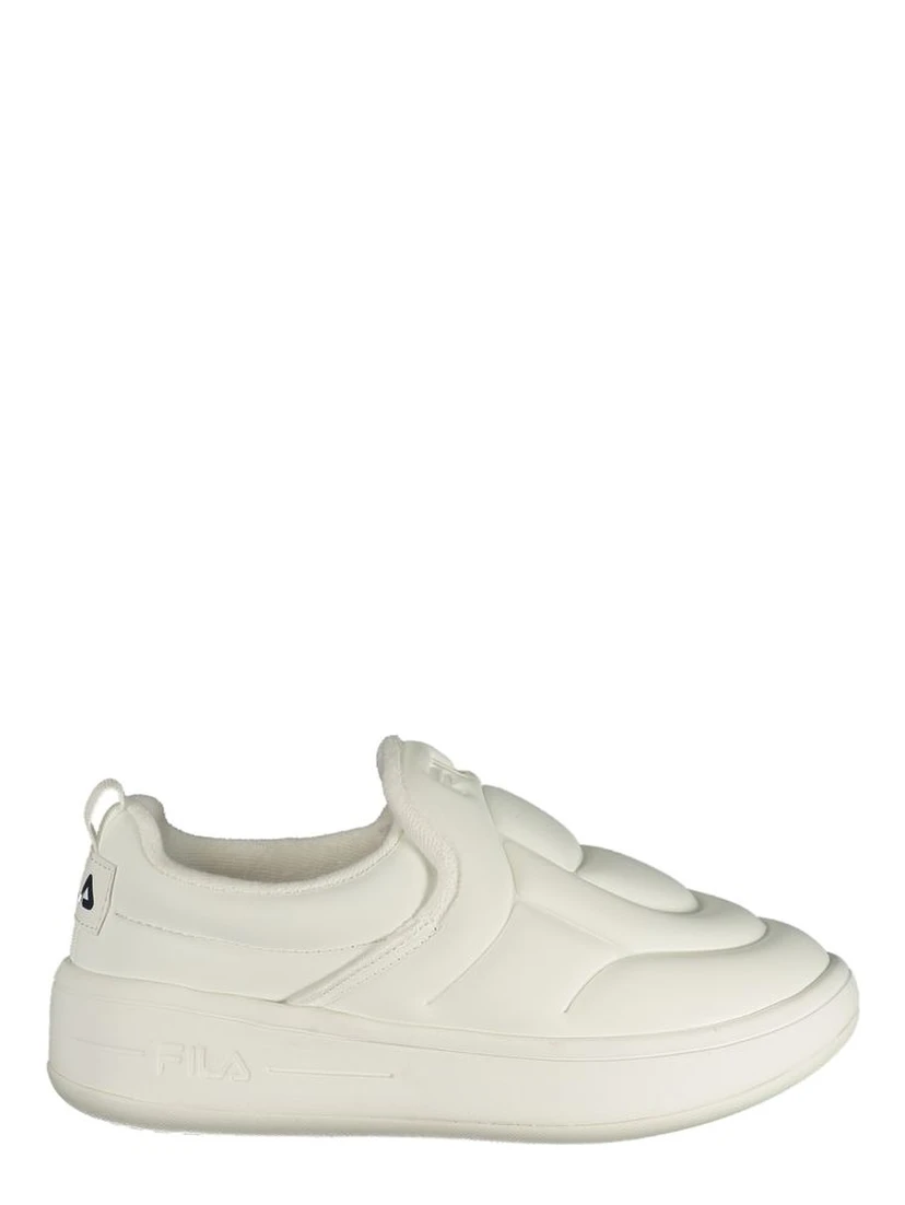 White Polyester Athletic Sneakers