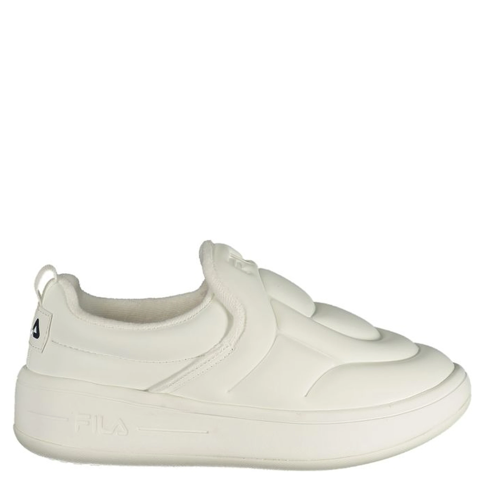 White Polyester Athletic Sneakers