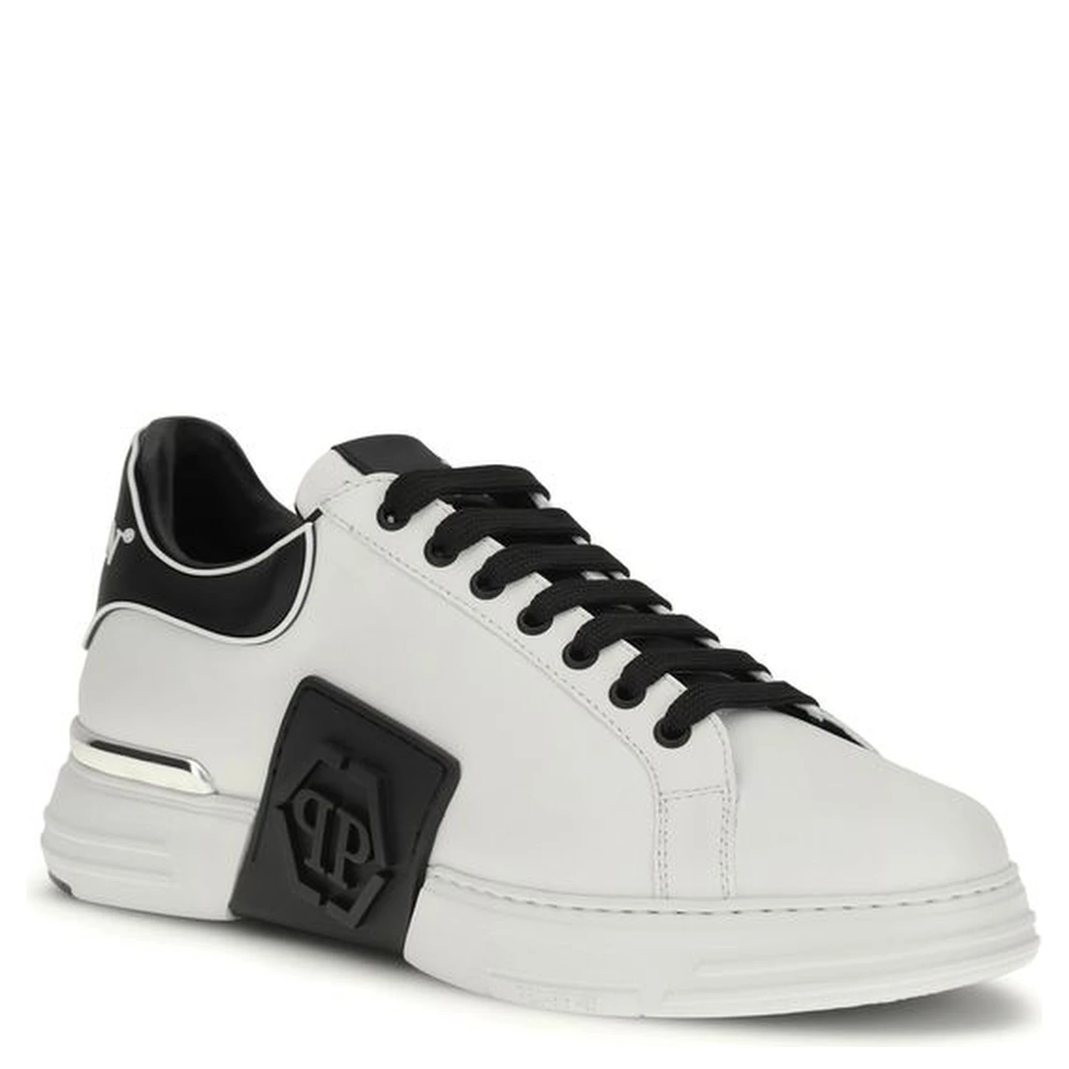 White Calf Leather Bos Taurus Low Top Sneakers