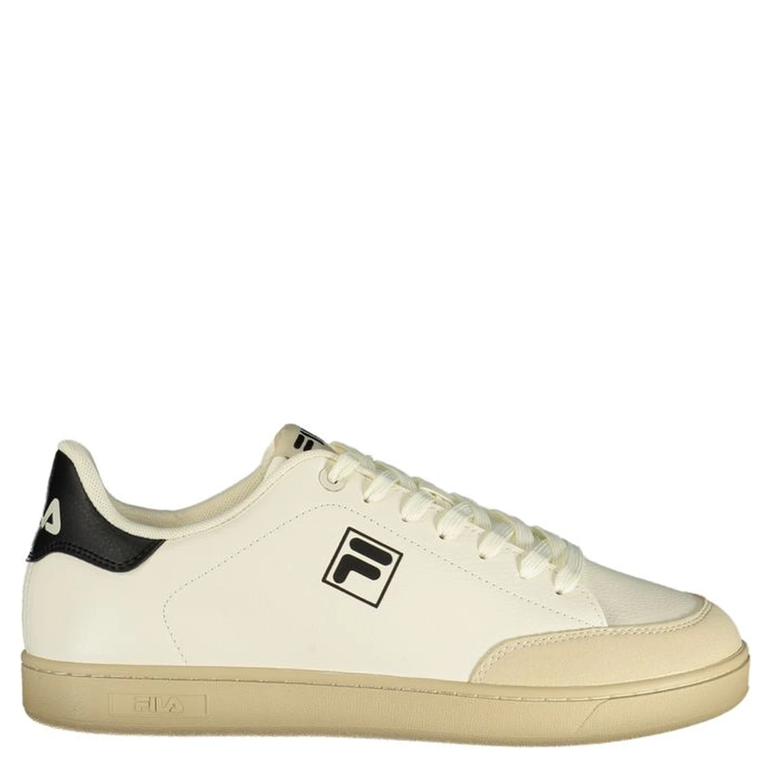 White Polyester Low Top Sneakers