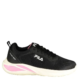 Black Polyester Athletic Sneakers