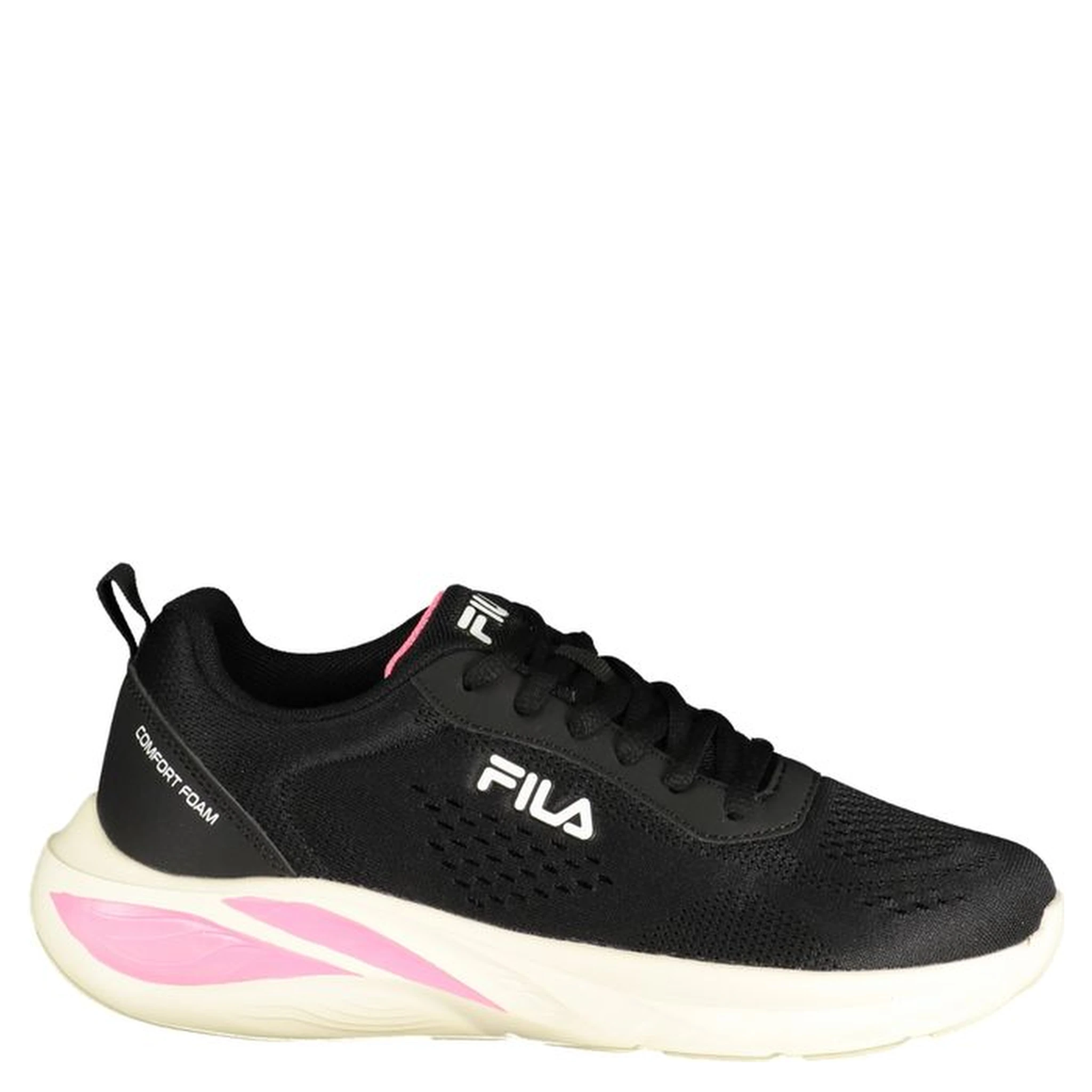 Black Polyester Athletic Sneakers