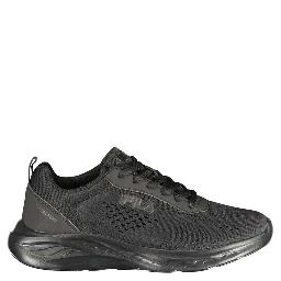 Black Polyester Athletic Sneakers