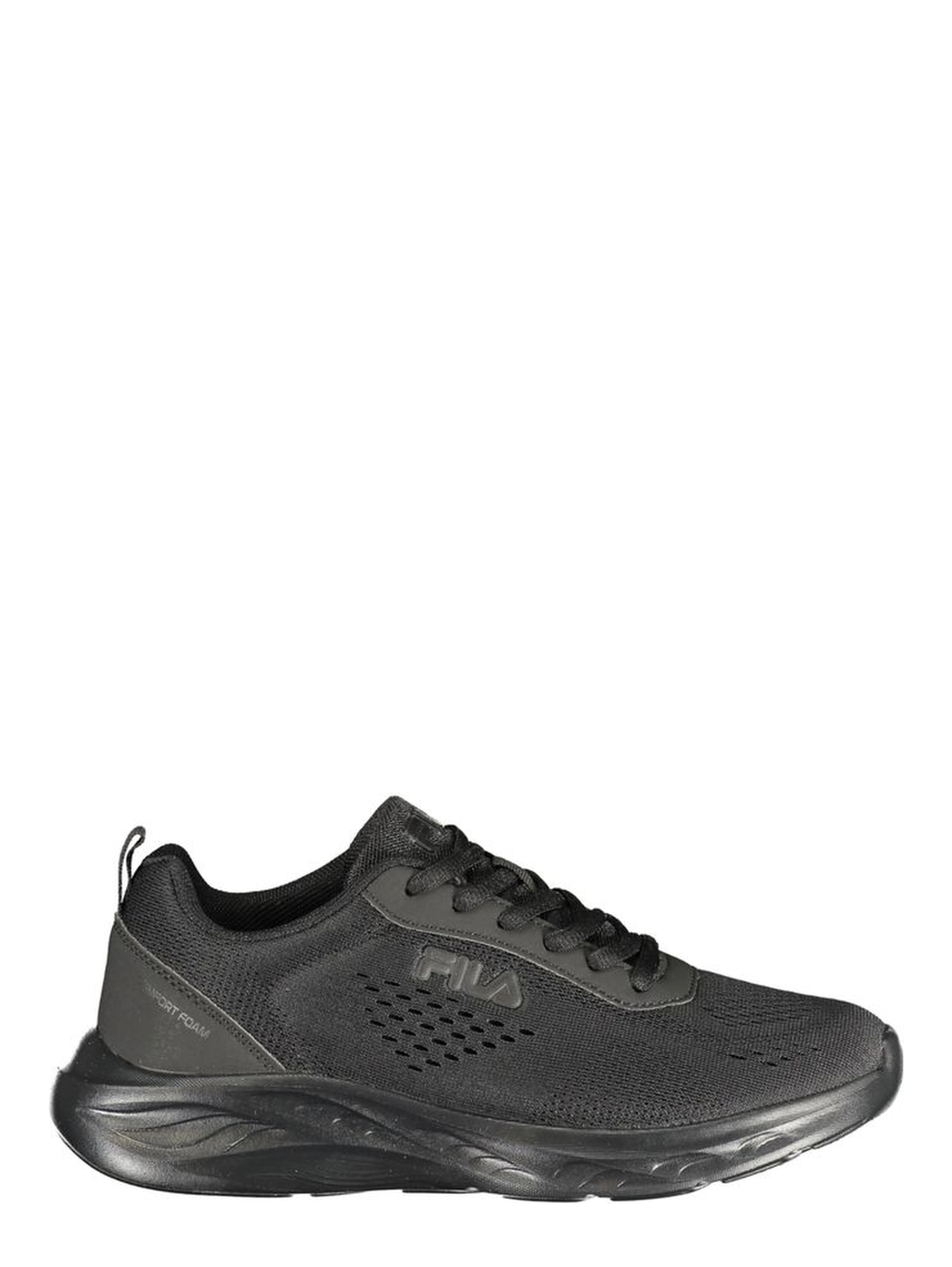 Black Polyester Athletic Sneakers